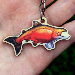 Salmon Wood Keychain (DISCOUNTED)