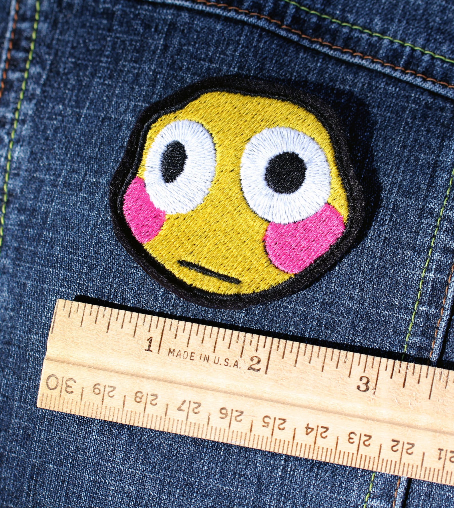 Flushed Cursed Emoji Embroidered Ironon Patch Etsy