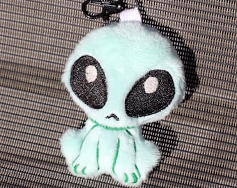 Baby Alien Plush Keychain Handmade