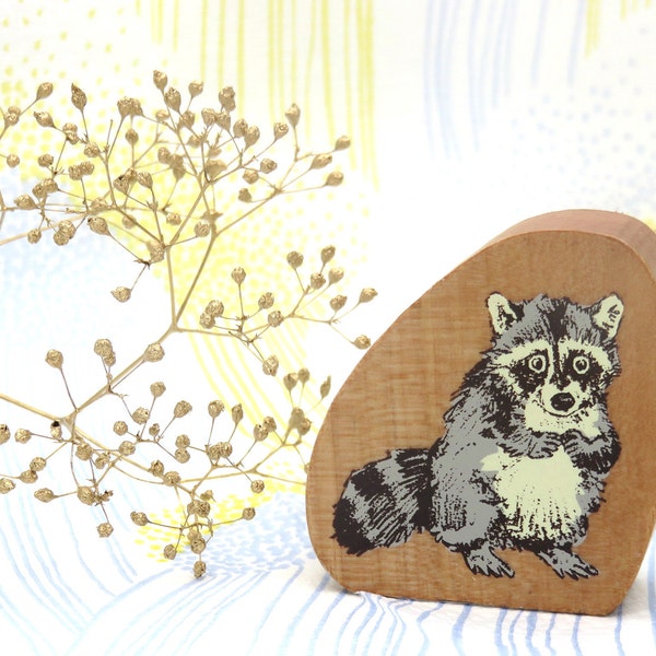NEW Raccoon Stamp, Forest Stamp, Rubber Stamp, kodomo no kao, E-010