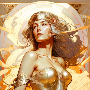 Cartel de estilo soviético retro / Cartel de estilo Mucha vintage / Arte de mujer soviética / Impresión Art Noveau / Impresión Art Deco retro / Arte de cartel original
