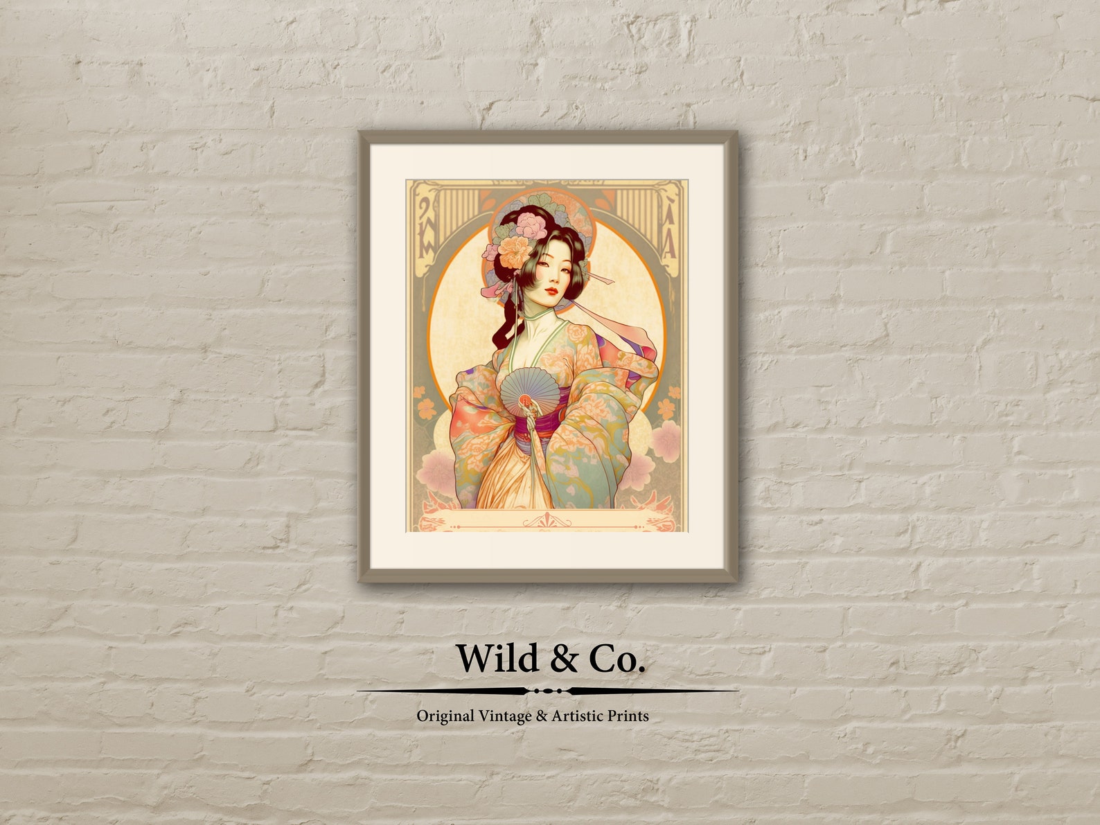 Art Nouveau Geisha Poster | Japanese Vintage Art Print (digital ...