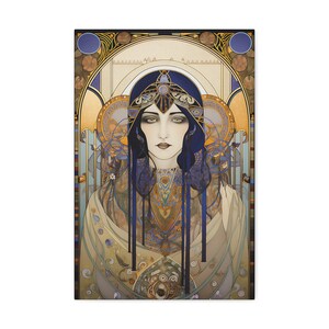 Divine Feminine Art | Art Deco Print | Art Nouveau | Art Nouveau Poster | Wall Decor | Canvas Art | Cottagecore Decor | Wall Art Canvas