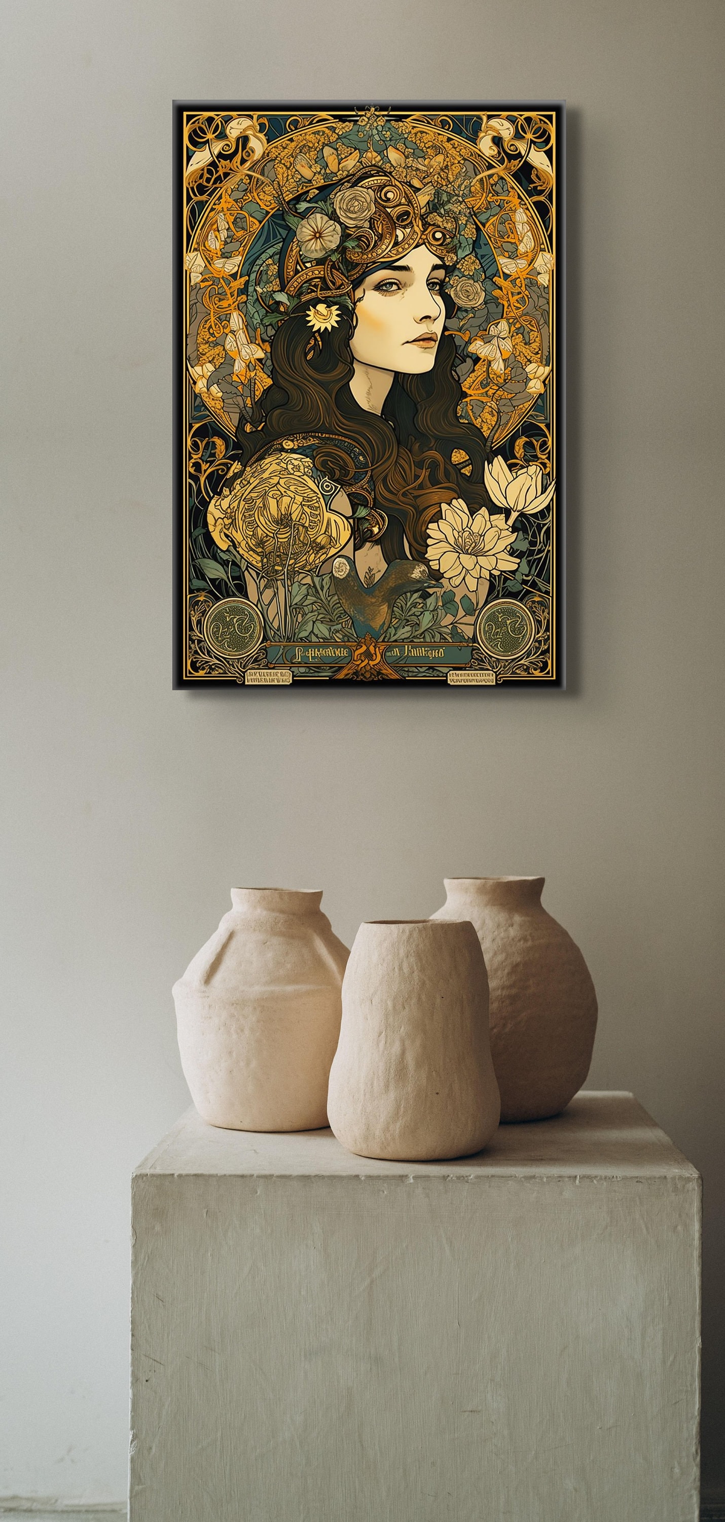 Art Nouveau Goddess Print | Divine Feminine Poster | Wall Decor | Gift ...