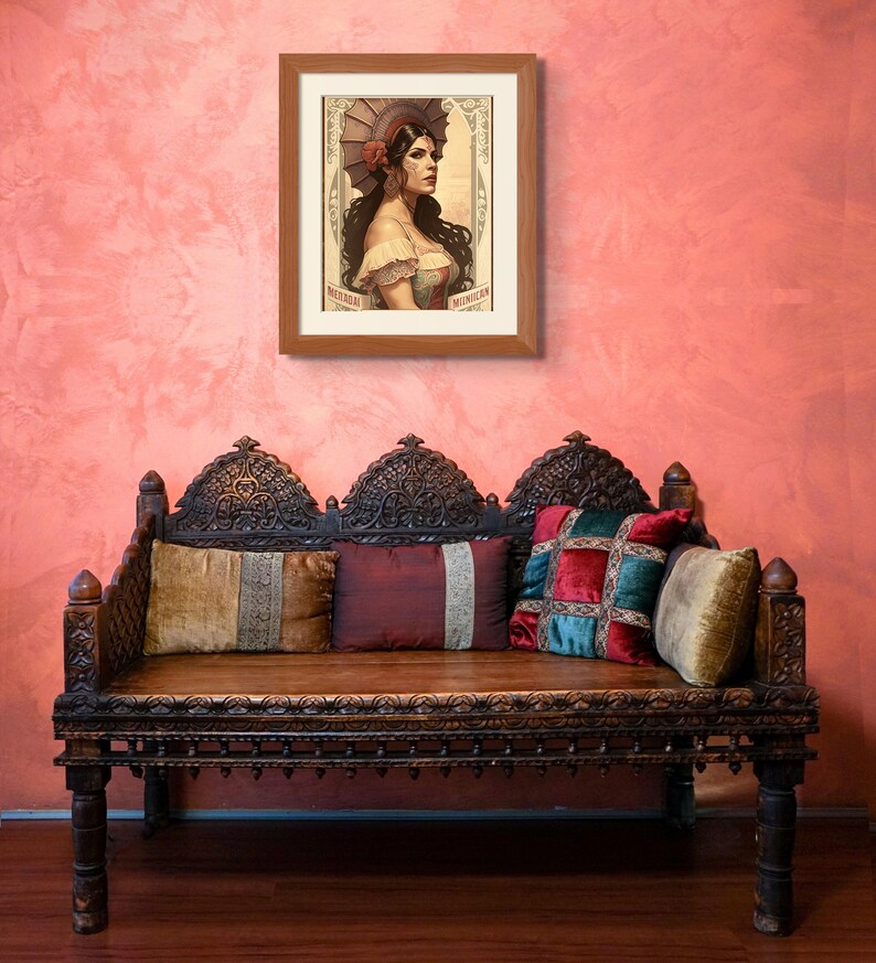 Mexican Woman Art Mexican Art Print Spanish Art Prints Mexican Wall Art