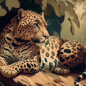 Animal Art Print | Jaguar Print |  Animal Vintage Poster | Wildlife Art | Cat Art | Cat Print | Big Cat Art | Animal  Art, Cat Poster