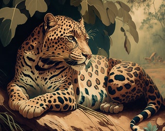 Vintage Jaguar Poster | Wildlife Art Print (Digital Download)