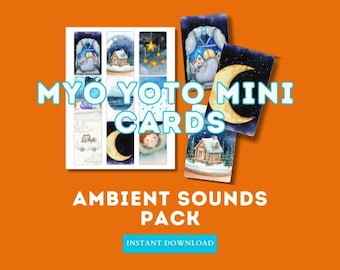 Yoto MYO Card Library Template Ambient Sounds Cover Printable – Cozy Nighttime Art PDF Download | Instant Download Bedtime Story Card Covers