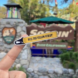 Pull the Yellow Strap! Soarin' Sticker | Hand Drawn Vinyl Decal (Water-Resistant)