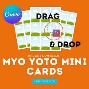 Yoto DIY MYO-kaartbibliotheeksjabloon afdrukbaar – bewerkbare canva-pdf-download | Aanpasbare kaartomslagen direct downloaden