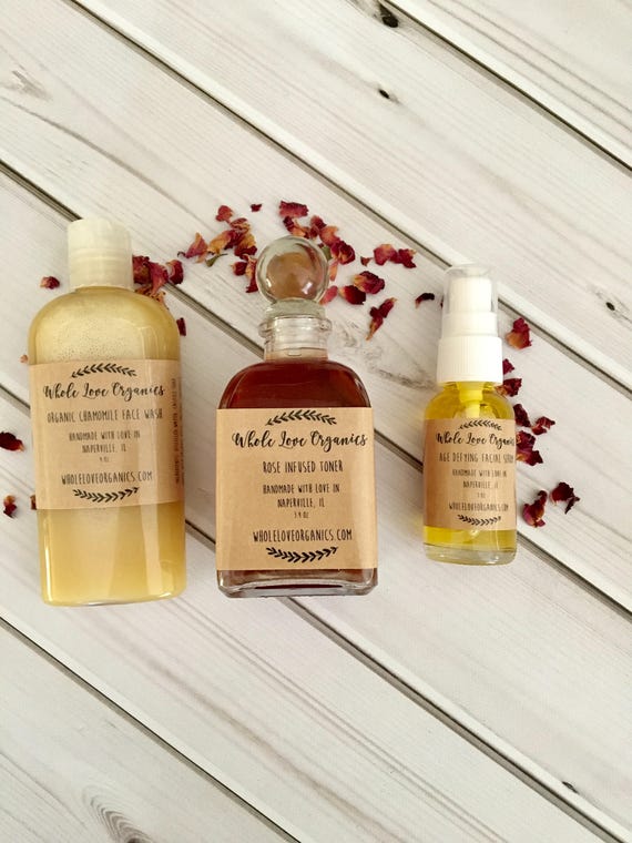 Organic Face Care Bundle Organic Toner Face Serum Non Etsy