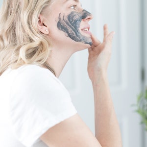 Detox Face Mask Green Face Mask Organic Vegan Mask Charcoal Mask Bentonite Clay Essential Oils Healthy Skin Mixing Dish image 3