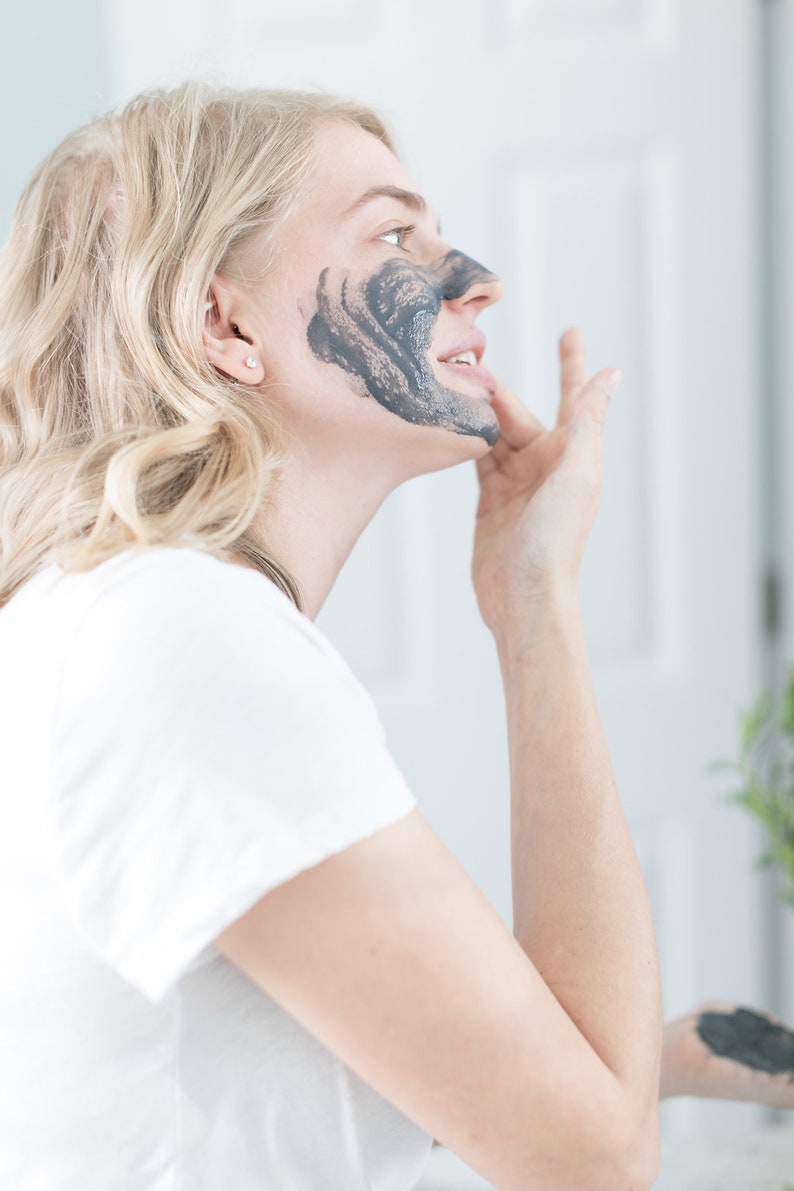 Detox Face Mask Green Face Mask Organic Vegan Mask Charcoal Mask Bentonite Clay Essential Oils Healthy Skin Mixing Dish image 3