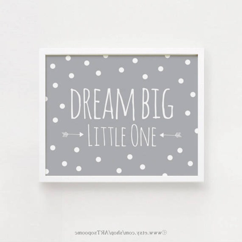 Horizontal wall art Printable Dream big little one Poster ...