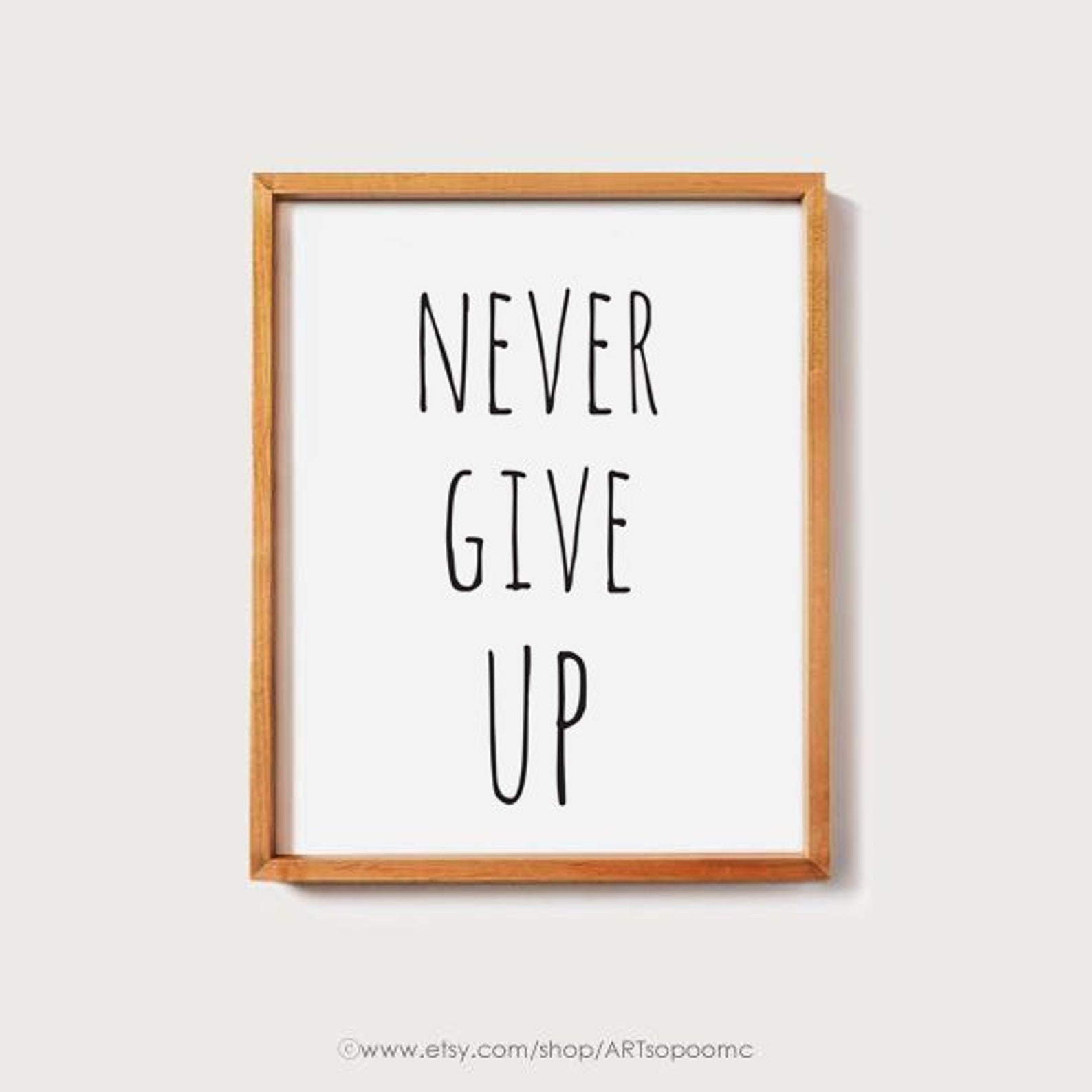 Never Give up Print Printable Quotes Motivational Poster Black | Etsy