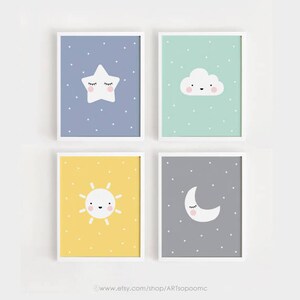 Sky Birthday Party Star Sun Moon Printable Costume HatHeadbandCrown for KidsAdults Baby Shower SuppliesDecorations Rainbow Cloud