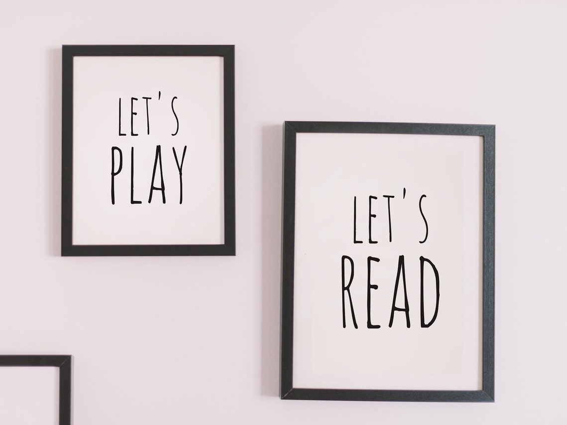 Let's Play Let's Read Printable Sign Printable - Etsy