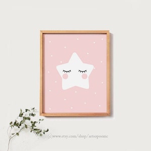 Printable Nursery Art Set of 3 Poster Baby Girls Room Wall Art Pink and ...