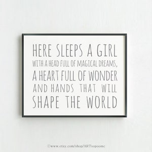 Magische Träume, Mädchenzimmer, Kunst, Zitat Druck (digitaler Download)