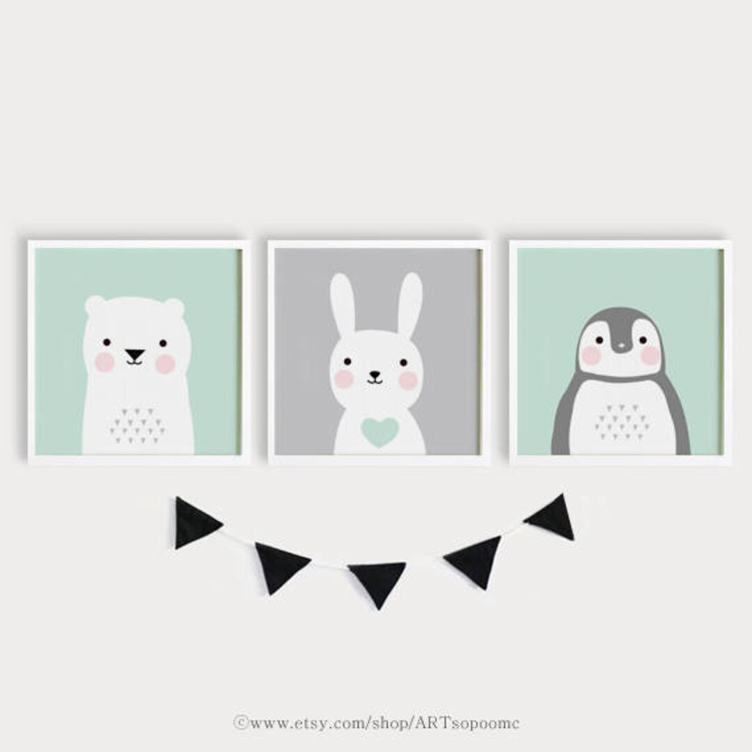 Printable Nursery Art Set of 3 Poster Baby Room Wall Art Kids Room ...