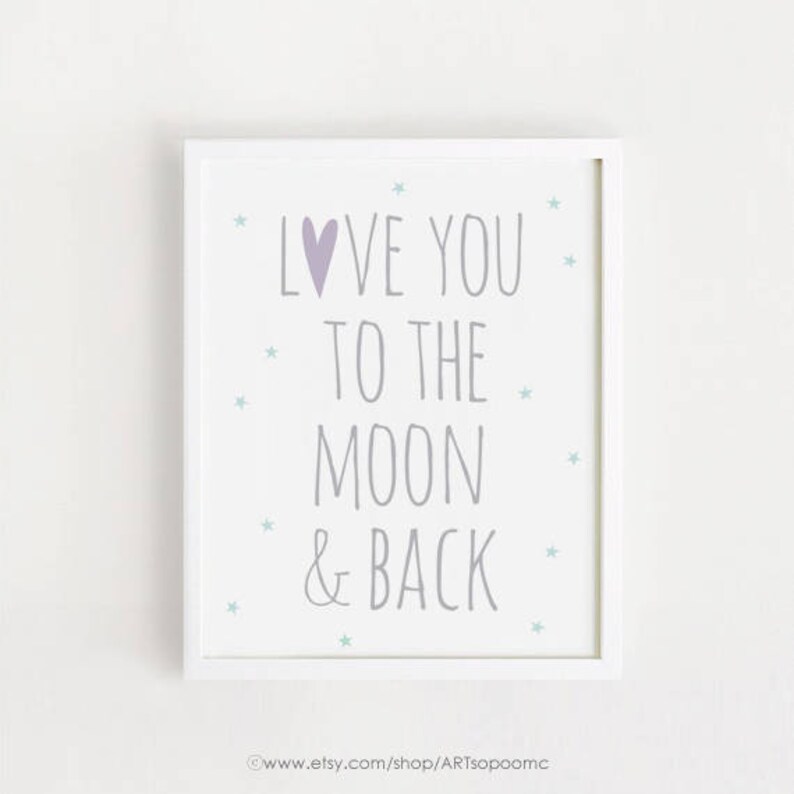 Printable Nursery Art Set of 3 / Love You to the Moon and Back Etsy
