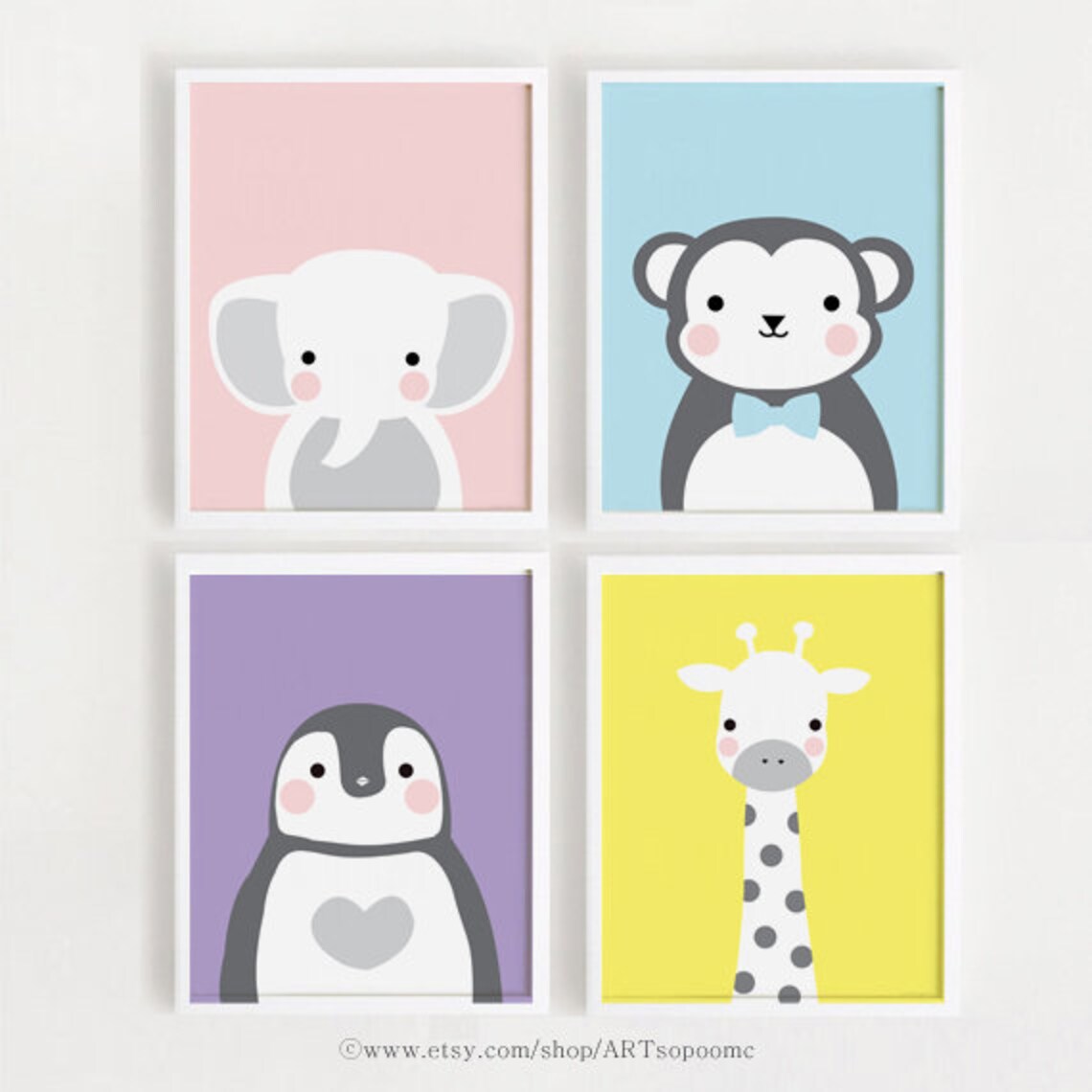 Printable Nursery Wall Art Set of 4 Poster Baby Art Kids Room | Etsy