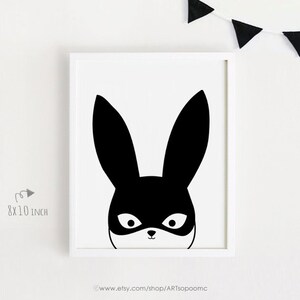 conejito imprimible vivero pared arte lindo conejo para los niños niños bebé niñas habitación decoración 5x7, 8x10, 11x14, A3 cartel INSTANT DESCARGAR