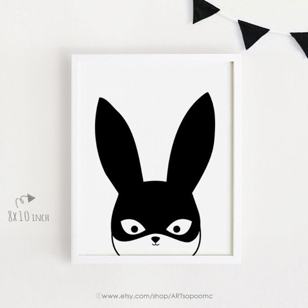 bunny Printable Nursery Wall Art Cute Rabbit for babies Kids Baby Girls room decor 5x7, 8x10, 11x14, A3 poster INSTANT DOWNLOAD