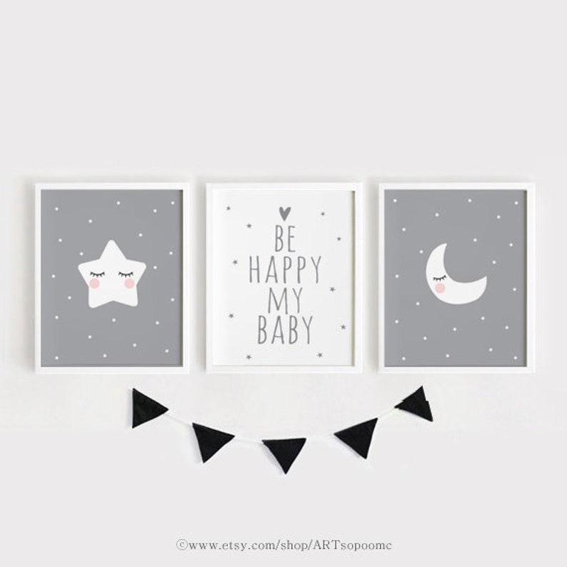 Printable Nursery Wall Art Set of 6 Poster Baby Girl Boy Room - Etsy