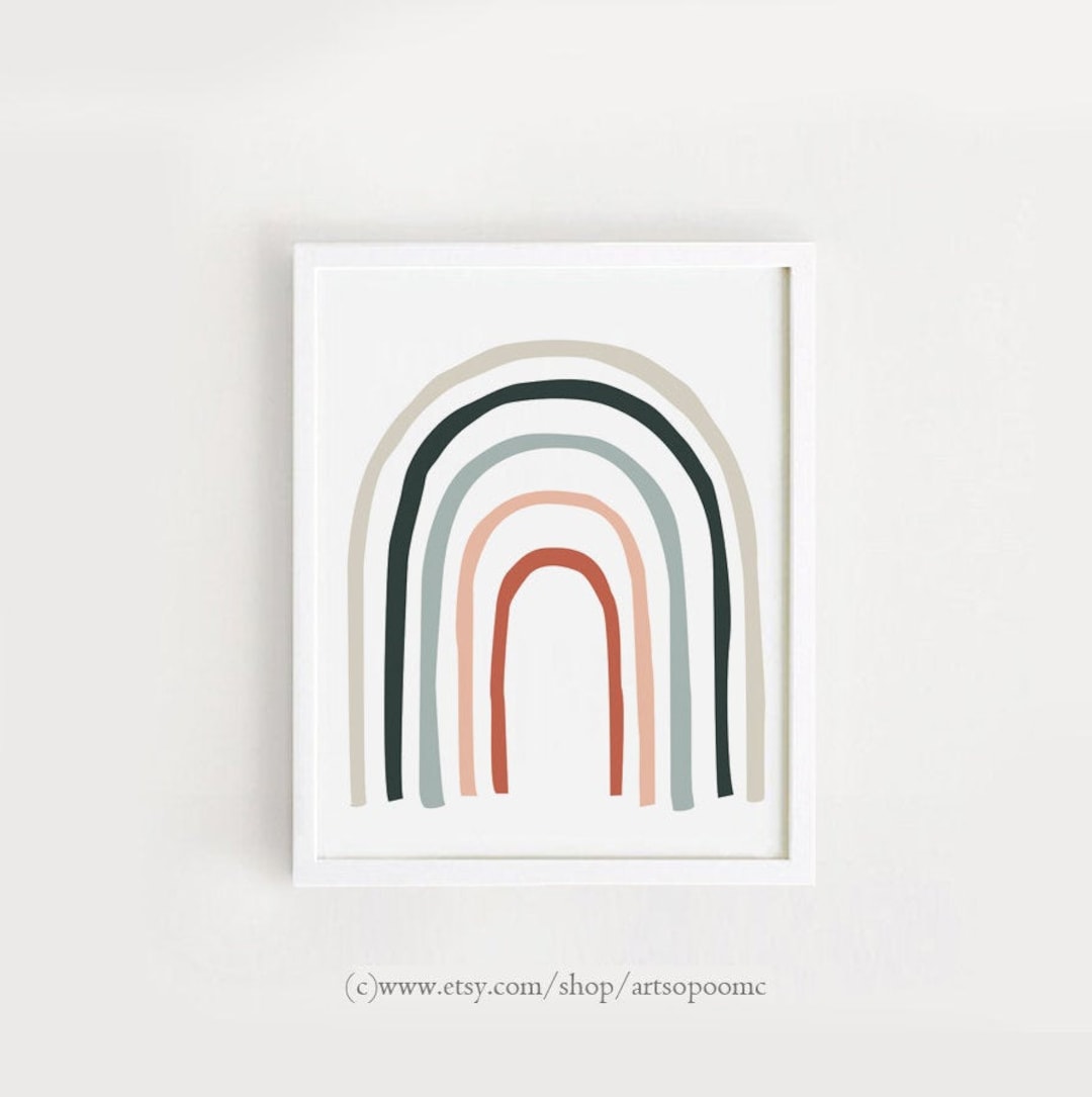 Neutral Rainbow Print – Boho Nursery Wall Art (digital Download) - Etsy