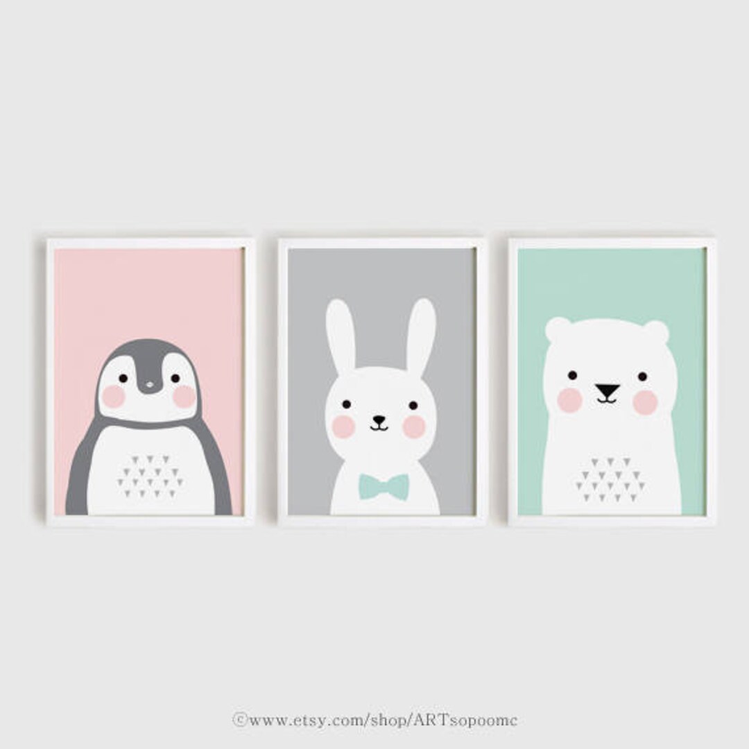 Printable Nursery Art Set of 3 Poster Baby Wall Art Kids Room - Etsy