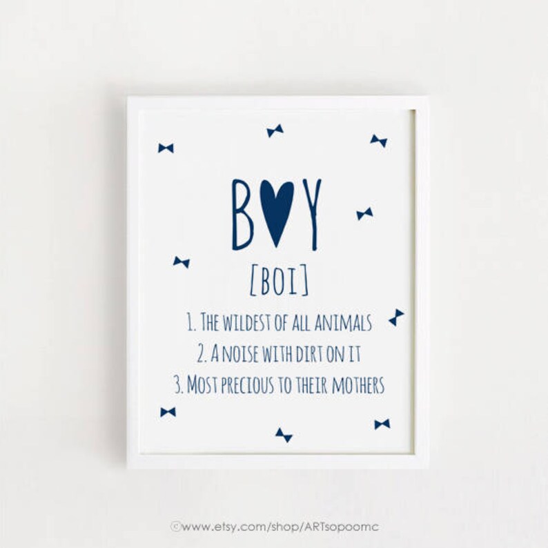Navy Blue Art Boy Quotes Sayings Wall Art Printable Poster Etsy