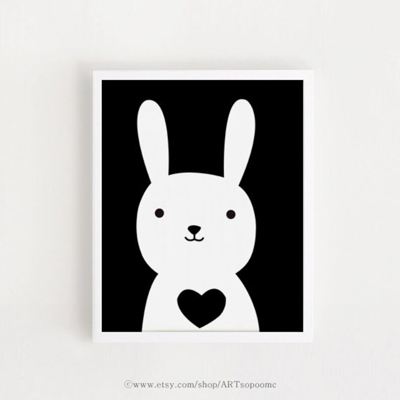 INSTANT DOWNLOAD Bunny Print printable Wall art Cute Bunny Etsy