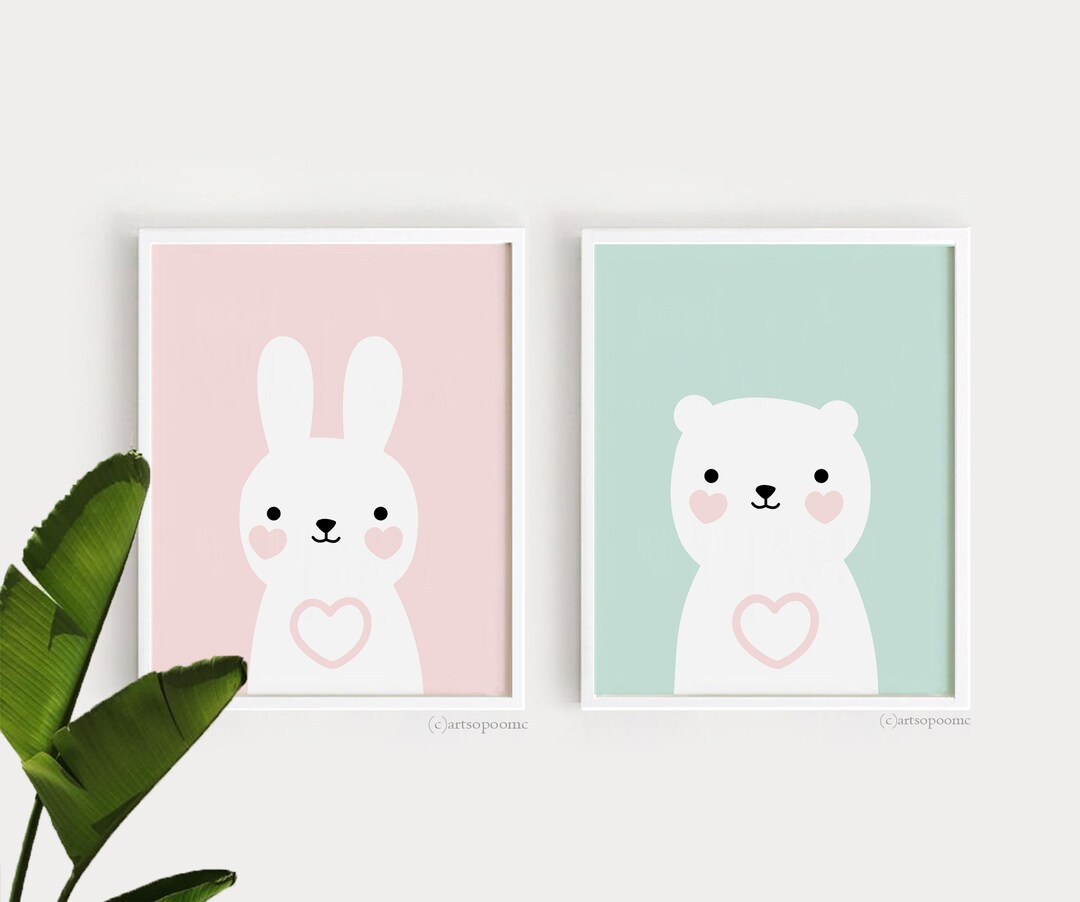 Printable Nursery Art Set of 2 Poster Baby Room Wall Art Kids Room ...