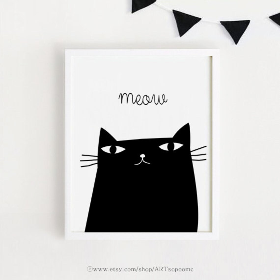 INSTANT DOWNLOAD Wall Art Cat Printable Cute Home Decor Etsy UK