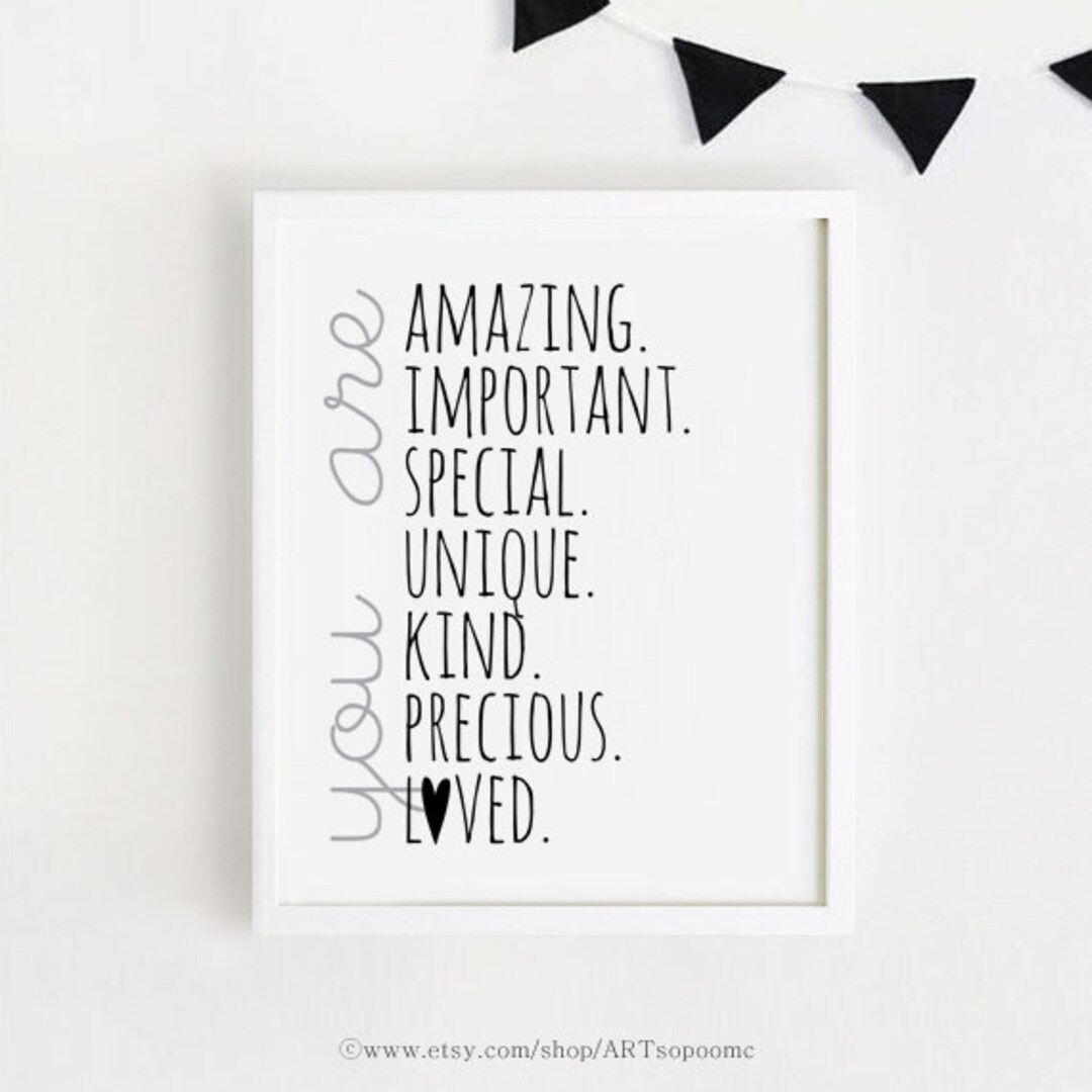 Kids Printable Quotes and Sayings Nursery Art Poster Sign Black and White Simple Cute Art Print ...