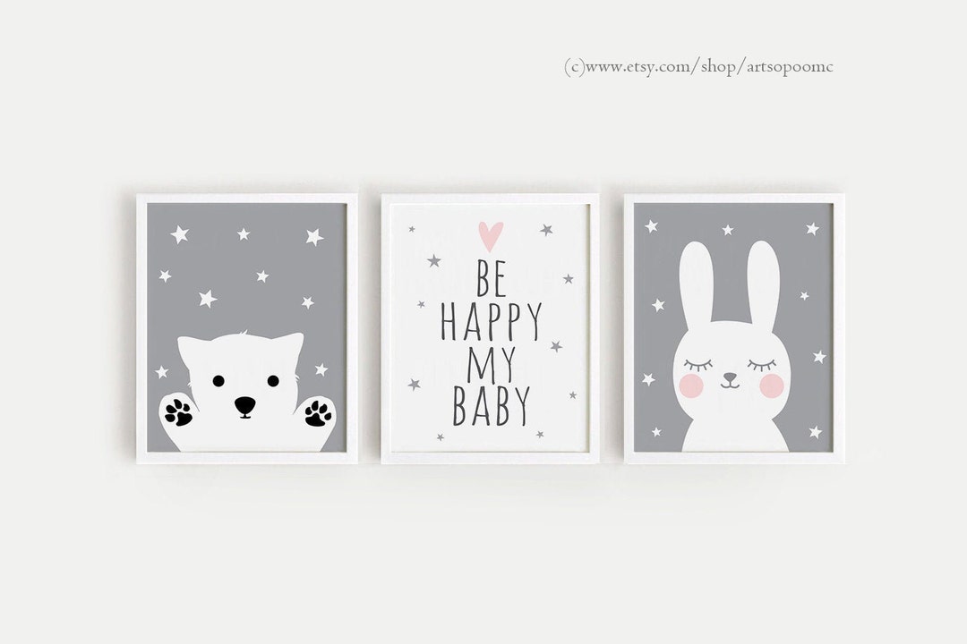 Printable Nursery Art Set of 3 Poster Baby Room Wall Art Kids Etsy
