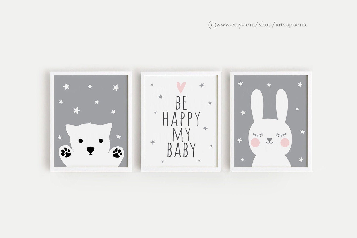 Printable Nursery Art Set of 3 Poster Baby room Wall art Kids Etsy