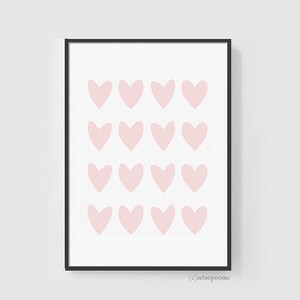 50 x 70 imprimible vivero pared arte corazón patrón Instant Download Baby girls room Pink art decoración Poster lindo impresión digital A4 A3 Artsopoomc