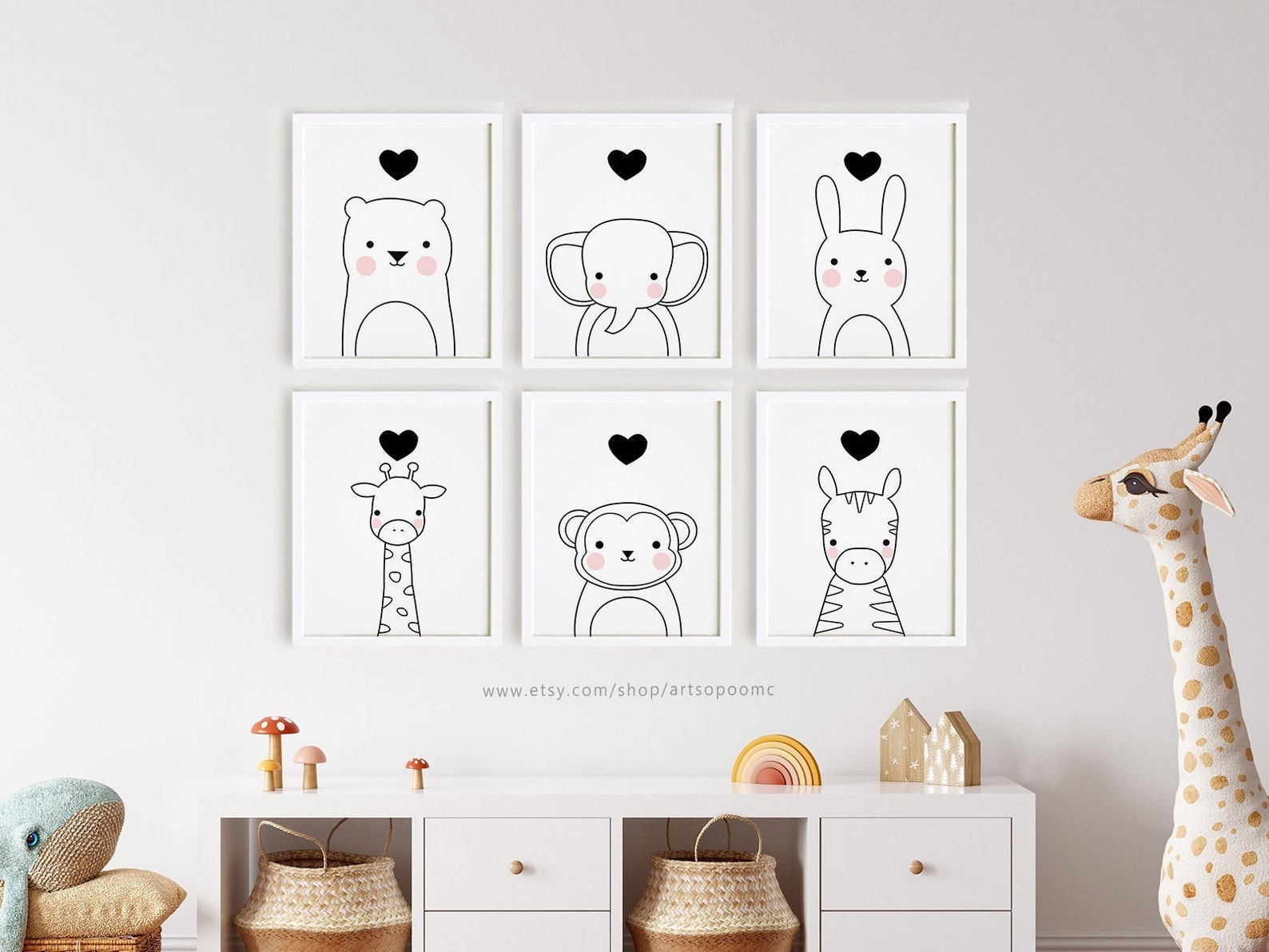 Printable Nursery Wall Art Set of 6 Poster Baby Art Kids Room | Etsy