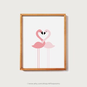 Printable Nursery Wall Art Flamingo Print Baby Girls Room Pink Decor ...