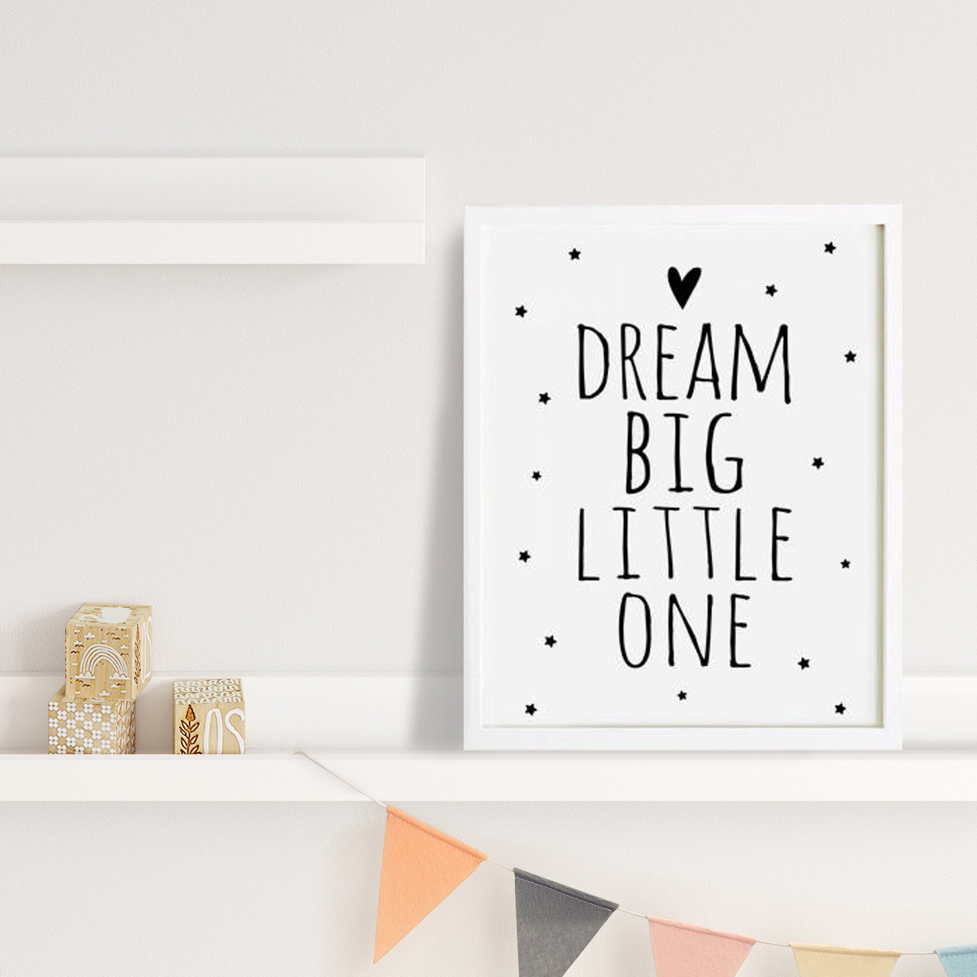Nursery Quotes Baby Art Dream Big Little One Printable Art Etsy