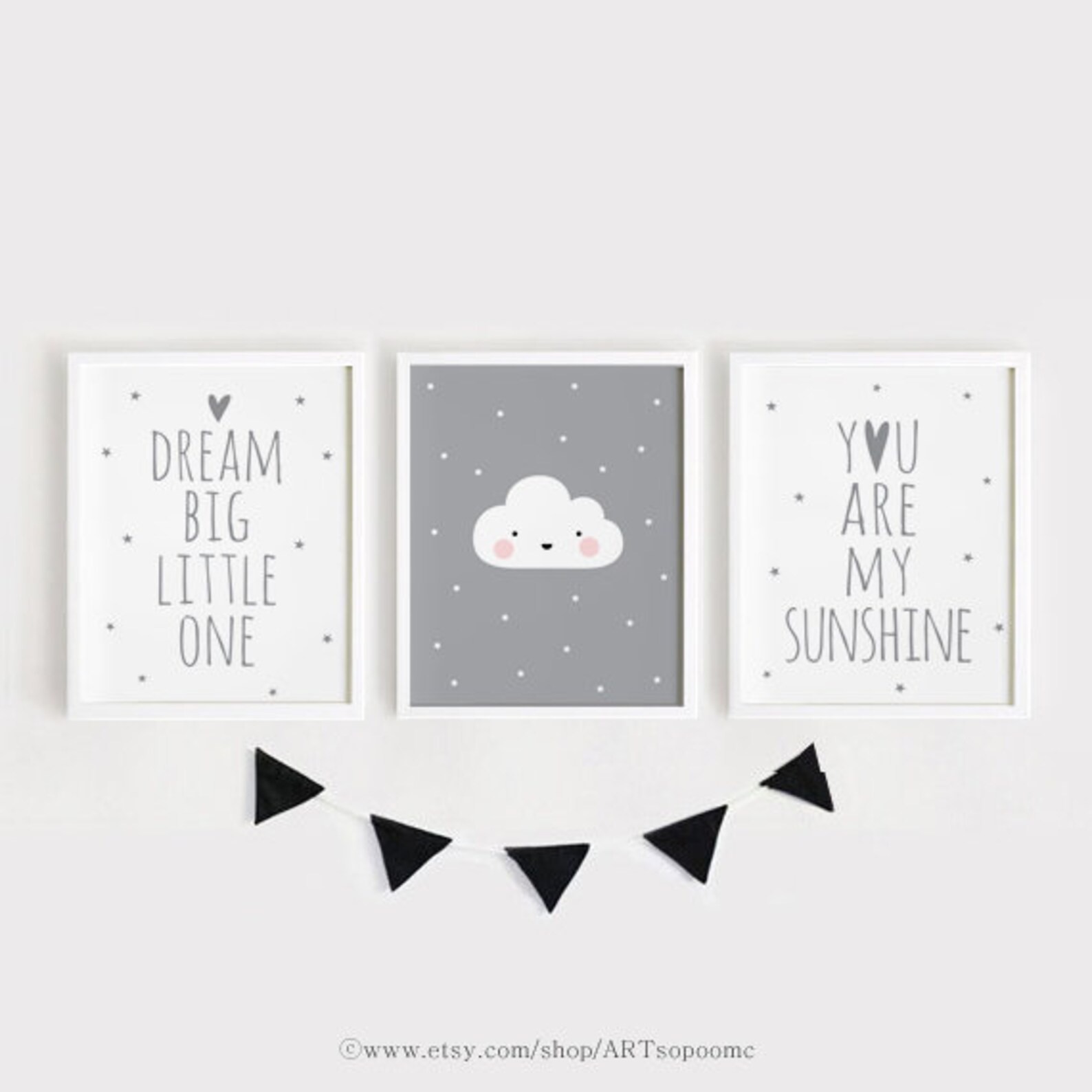 Printable Nursery Wall Art Set of 6 Poster Baby Girl Boy Room - Etsy