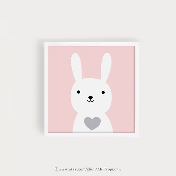 Printable Nursery Art Set of 3 Bear Bunny Penguin Animals | Etsy