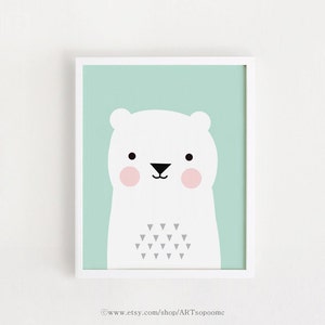 Lámina imprimible vivero arte niños decoración cuarto del bebé Poster Arte PARED Kids salón de decoración imprime oso 8 x 10, A4, A3 instantánea descargar
