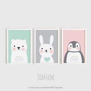 Printable Nursery Art Set of 3 Poster Baby Room Wall Art Kids Room ...