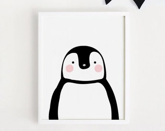 INSTANT DOWNLOAD - Baby Penguin printable Wall art Cute kids room decor poster Kawaii baby room art Decor print nursery art Digital file