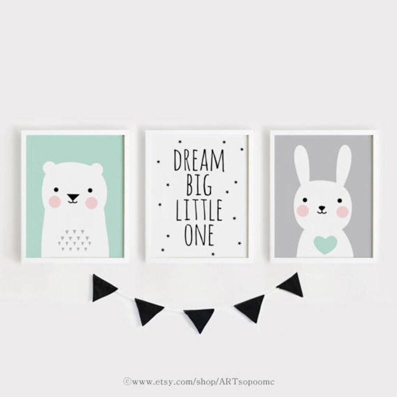Printable Nursery Art Set of 3 Baby Room Wall Art Kids Room - Etsy