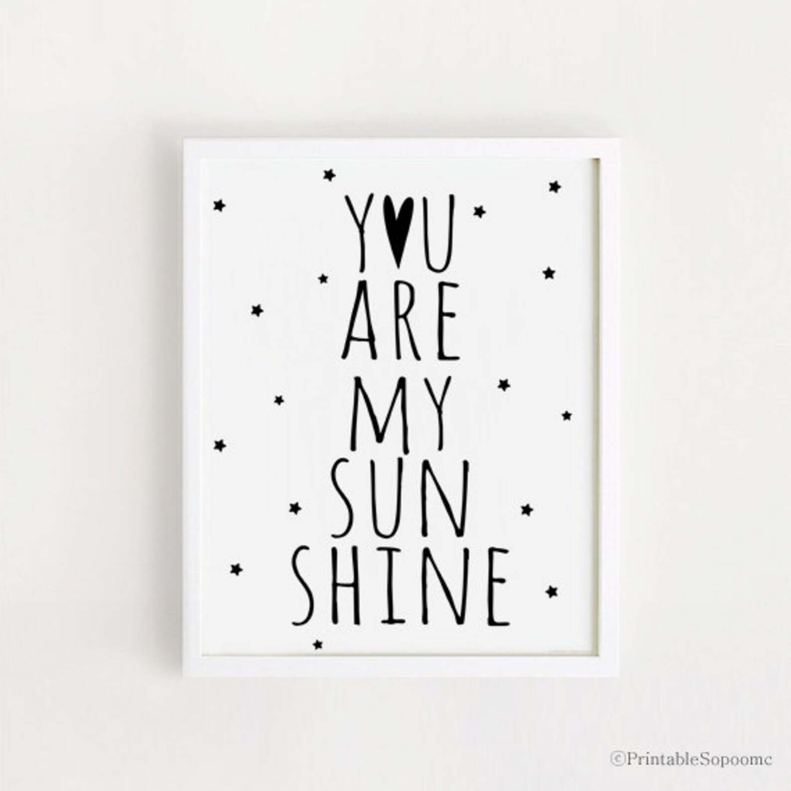 Druckbare du bist mein Sonnenschein Zitate Poster Zeichen weiß Etsy
