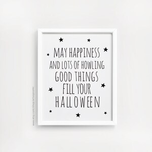 Halloween Quotes Printables for Kids Wall Art Set of 3 Poster Black and ...